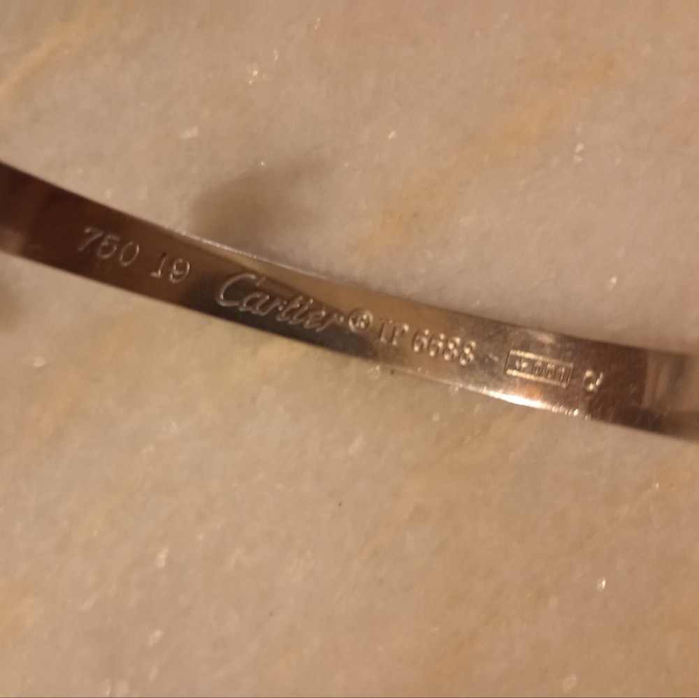 Authentic Cartier love bracelet 18 karat white gold